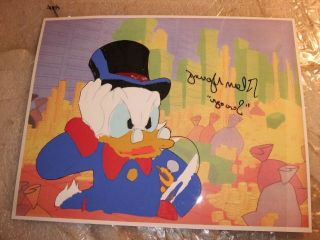 Hand Signed Disney Production Cel Voice Scrooge McDuck