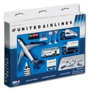   Real Toys United Airlines 12 Piece Airplane Model Playset Toy