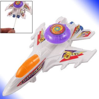    Battery Operated Plastic Flashlight Airplane Models Toy White Orange