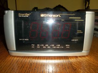 Emerson Smart Set Dual Alarm Clock Radio with Three Color Projector 