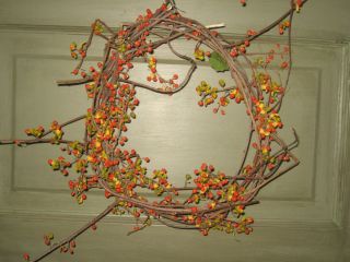 Primitive Real Bittersweet Wreath 8 10  Size Thanksgiving Fall 