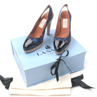   patent leather cap toe heels 39 9 new details lanvin paris by alber