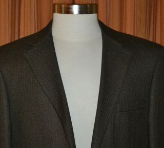 Alan Flusser Dark Brown Green 2 Button Blazer Sport Coat Jacket Mens 