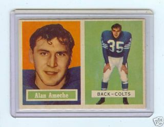 1957 Topps 53 Alan Ameche Baltimore Colts Badgers