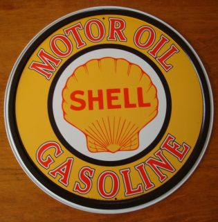 LARGE SHELL MOTOR OIL & GASOLINE SIGN Car Gas Station Pump Automobile 