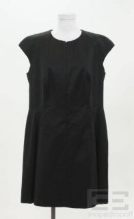 akris punto black cap sleeve zip up dress size us 14