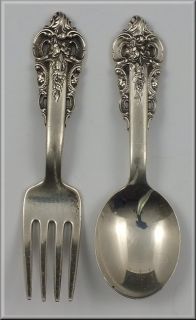Wallace Grand Baroque Sterling Silver Childs Set / Fork Spoon