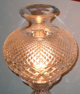   Tall 19 Waterford Glass 2 Piece Electric Hurricane Lamp Alana