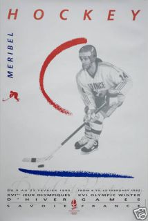   Authentic Olympic Poster Albertville France Ice Hockey 1992