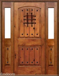 ENTRY KNOTTY ALDER WOOD DOOR 42 x96 w HalfLites and Speakeasy