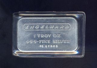 Older Serial Numbered Engelhard 1 oz 999 Fine Silver Bar $2 25 Insured 