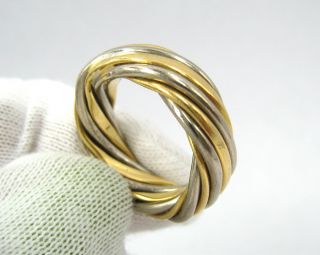   VCA Van Cleef & Arpels 18K White & Yellow Gold Twisted Band size 4.25