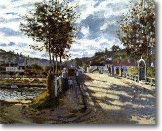 Claude Monet The Seine at Bougival Fine Art Canvas Giclee Sample Print 