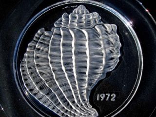 Lalique 1972 Annual Crystal Collector Plate Limited Edition Sea Shell 