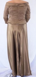 12 NWT Alex Evenings 2 Pc. Brown Formal Skirt Evening Blouse Mother of 