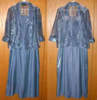 ALEX EVENINGS Blue Shimmery dress with Jacket Mother of the Bride or 