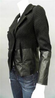 Dylan Alexa Misses s Leather Jacket Black Boucle Coat Designer Fashion 