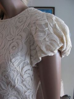 Badgley Mischka Cream Cotton Lace Alexa Chung Mini Dress