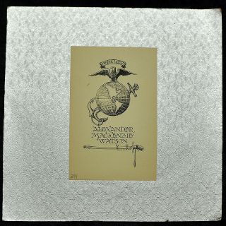 Alexander Mackenzie Watson Vintage Bookplate Marine Coprs Emblem USMC 