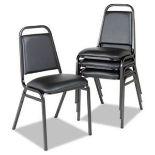 Ale SC68VY10B Alera Upholstered Stacking Chairs w Square Back Black 
