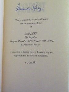 Scarlett The Sequel to Gone with The Wind Signed Ed