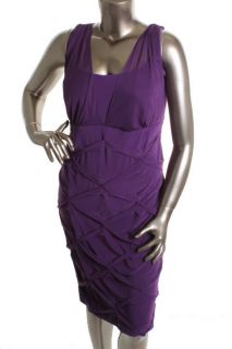 Alex Evenings New Purple Pleated Sleeveless Cocktail Dress Plus 18W 