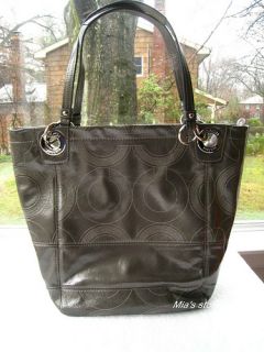 Coach Purse Alex Patent Leather Stitch Tote Bag 14265X