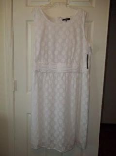 ALEX MARIE White Polka Dot Sleeveless Dress Size 24 Summer Party NWT 