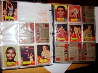 Huge 1957 58 Topps Basketball Lot Partial Set with Stars