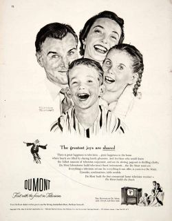 1950 Ad Hanover Television Allen Dumont Laboratories Norman Rockwell 