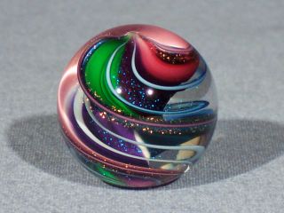    Hand Made Art Glass James Alloway Dichroic Marble #1307 1.05 inch