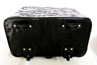   Computer/Laptop Bag Tote Duffel Rolling Wheel Padded Case Black Zebra