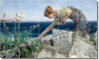 among the ruins by lawrence alma tadema 18x30 inch ceramic tile mural 