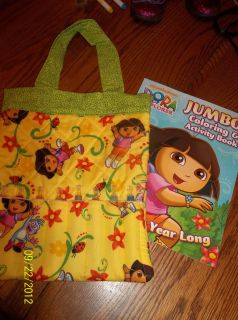 New Handmade Dora the Explorer Boots Color Book Crayon Carry Tote Bag 