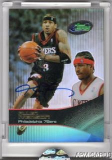 Allen Iverson 2003 Topps eTopps Sixers on Card Auto SP 50 Made Hoyas 