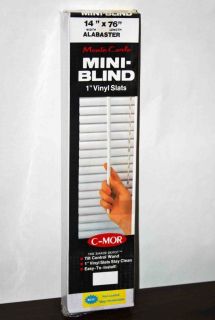 MOR 1 Vinyl Slat Mini Window Blinds Alabaster 14 Widex76 Long 14 