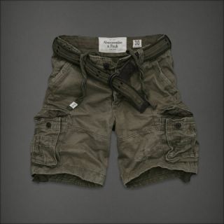 Abercrombie Fitch Algonquin Belted Cargo Shorts Mens 31 Olive Military 