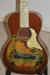 1920 30s Regal Stella Kay vintage Hawaiian stencil parlor guitar cool 