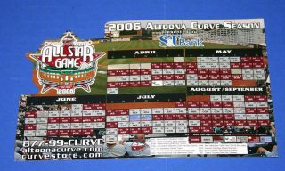 2006 Altoona Curve Minor League Baseball Magnet Schedule