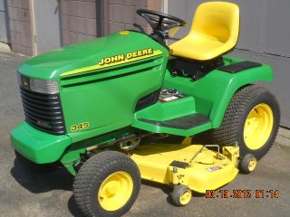    Deere 345 Garden lawn mower Tractor rider 48 deck liquid cooled LOOK