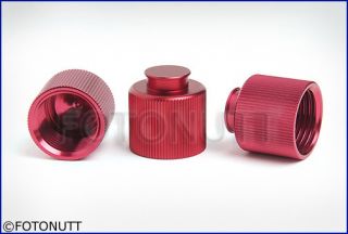 New 3 Aluminum Paintball Tank Thread Protectors Red NP