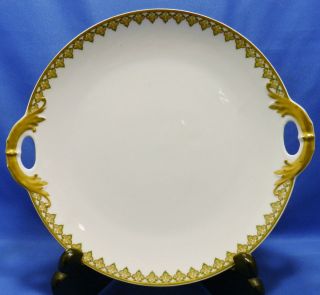 Vintage Haviland Limoges Porcelain The Monaco Handled Cake Plate White 