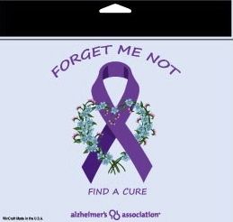 Alzheimers 5 x 6 Forget Me not Ultra Decal Cling New