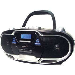   Portable  CD Cassette Recorder Am FM Radio w Aux Input Jack