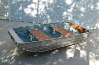   Ft Flat Bottom Metal Aluminum Fishing Row Boat Dingy Tender Scuba Life