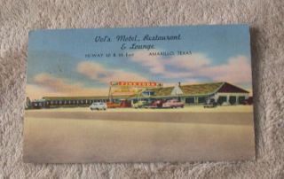Amarillo TX Texas Vols Motel Restaurant US Hwy RT 66