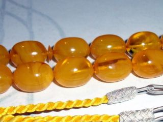Amazing Marbled Amber Bakelite Prayer Worry Beads Tasbih Misbaha 
