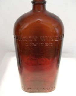 dark amber london winery ltd bottle flask style raise lettering and 