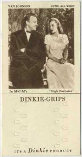 Van Johnson + June Allyson 1948 Dinkie Grips Card