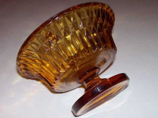 Mint Honey Amber Depression Glass Candy Dish Compote